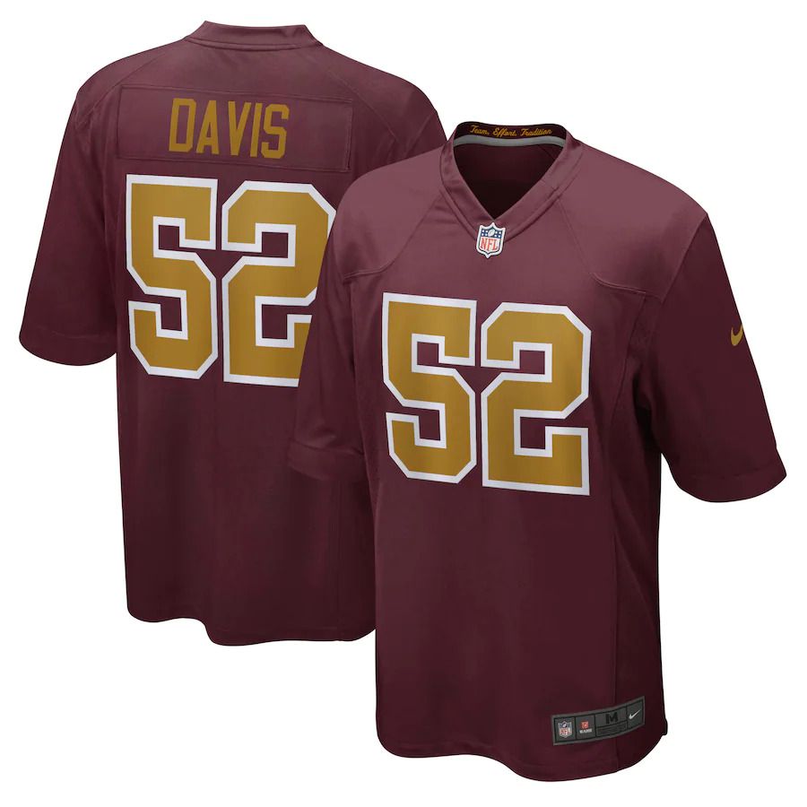 Men Washington Redskins 52 Jamin Davis Nike Burgundy Alternate Player Game NFL Jersey